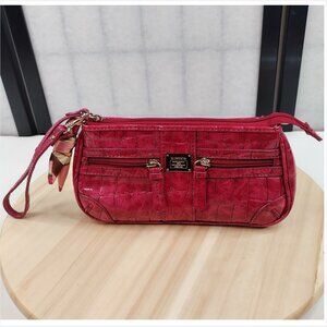 LIZ CLAIBORNE 1976 Made for All Lifestyles Pink Faux Croco Wristlet Purse Y2K